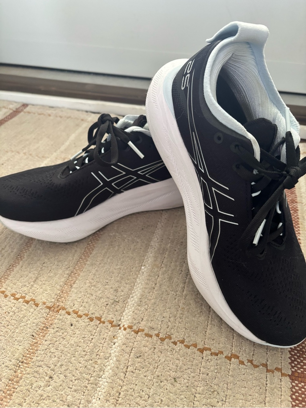 Asics Black Athletic Running Sneakers with White Midsole